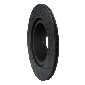 Infiniti QX50 Brake Rotor (1) - Rear Left - R1 Concepts - Drilled & Slotted - Black - `19-`24